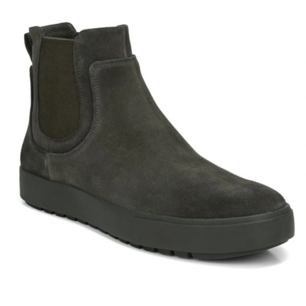 VINCE Lowell Water Repellent Suede Leather Chelsea Boots Brown 8.5
